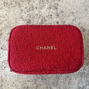 Chanel Red Shimmer Make up Pouch